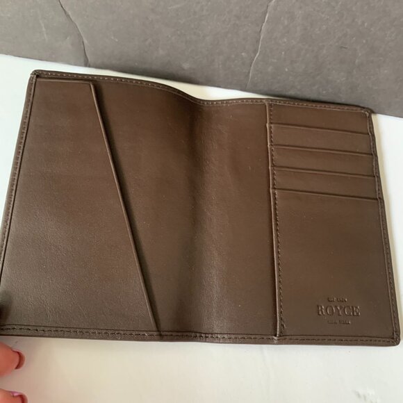 ROYCE NEW YORK RFID PASSPORT COVER AND LUGGAGE Tag Travel Set BROWN - Picture 5 of 9